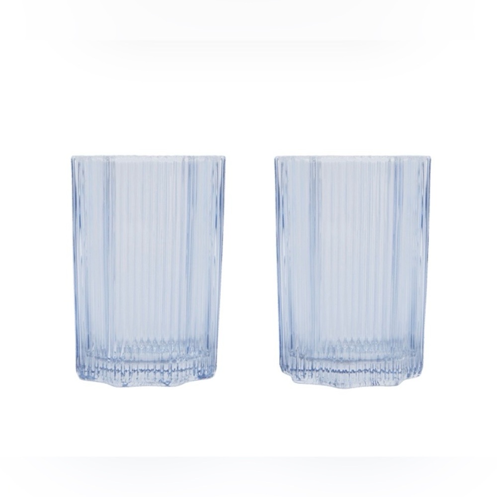 Ribbed Drinking Glasses (Set of 2) Blue